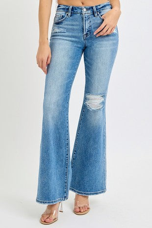 Risen Mid Rise Flare Jeans