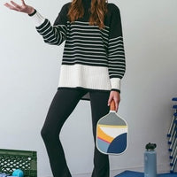 The Candice Black Striped Sweater