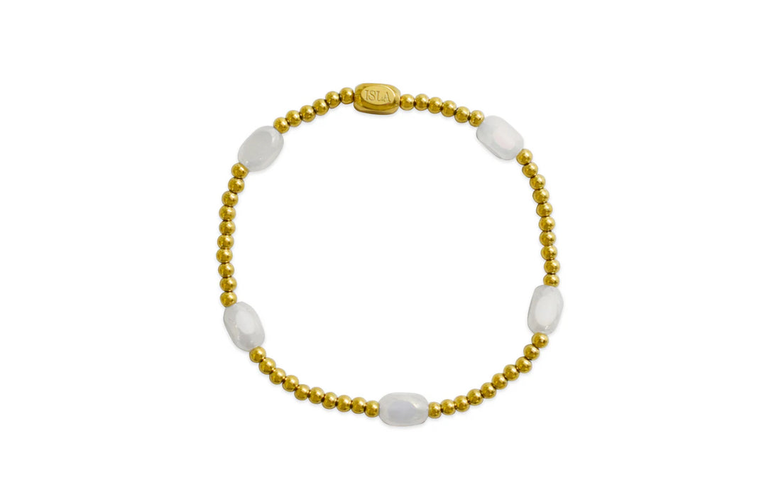 Isla White Cap Stretch Bracelet