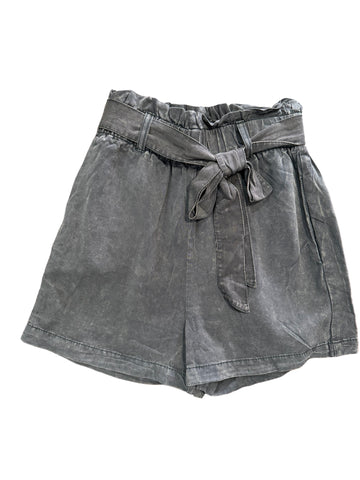 Girls Hayden Charcoal Paperbag Shorts
