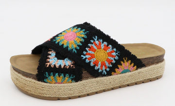 Hamachi Black Crochet Sandals