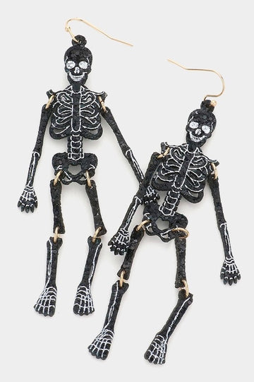Glitter Skull Earrings