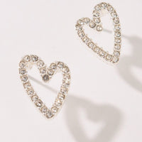 Sparkle Heart Stud Earrings