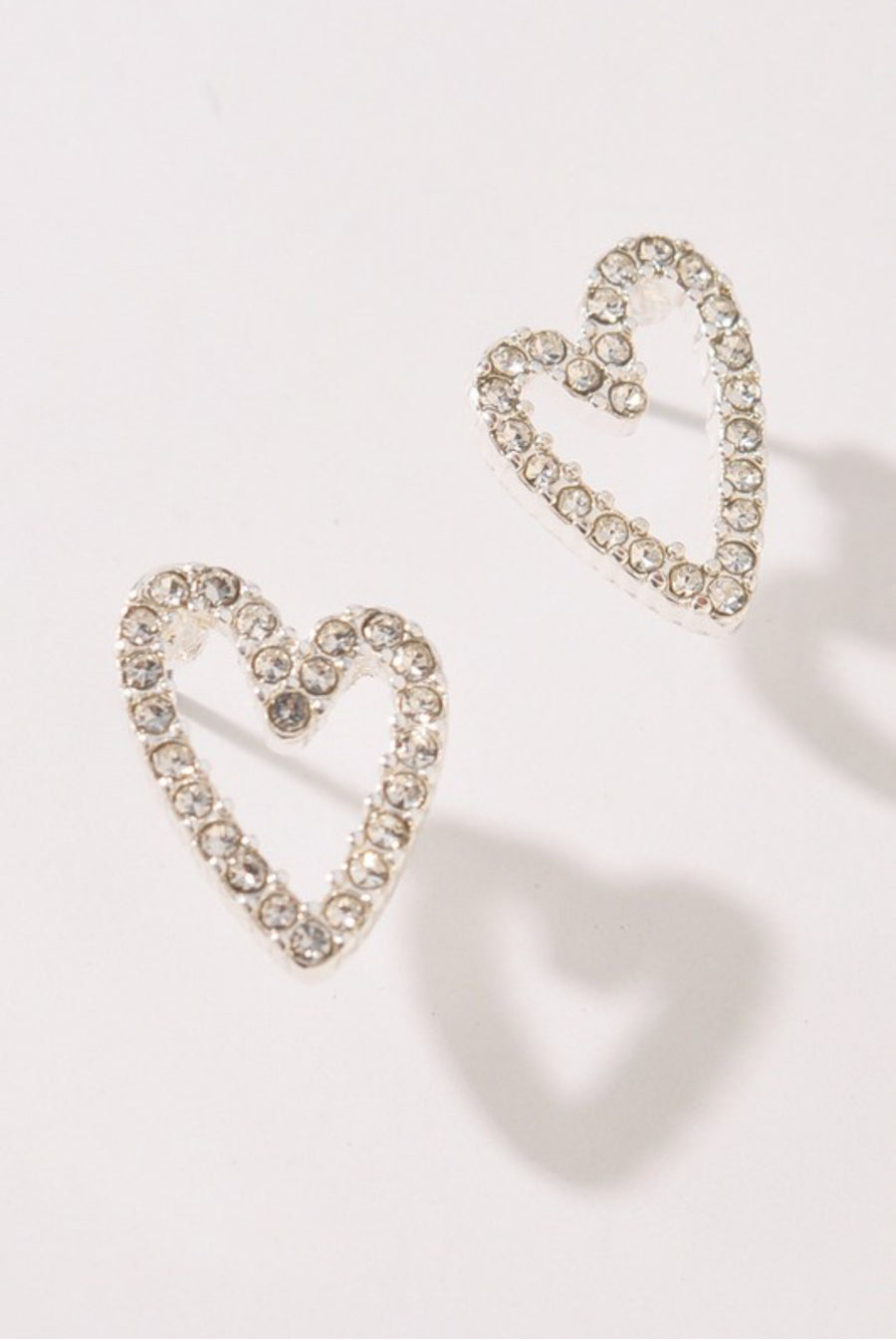 Sparkle Heart Stud Earrings