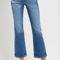 Risen Dark Tummy Control High Rise Crop Jeans