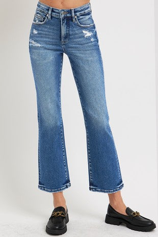 Risen Dark Tummy Control High Rise Crop Jeans