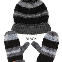 CC Black Grey Mittens