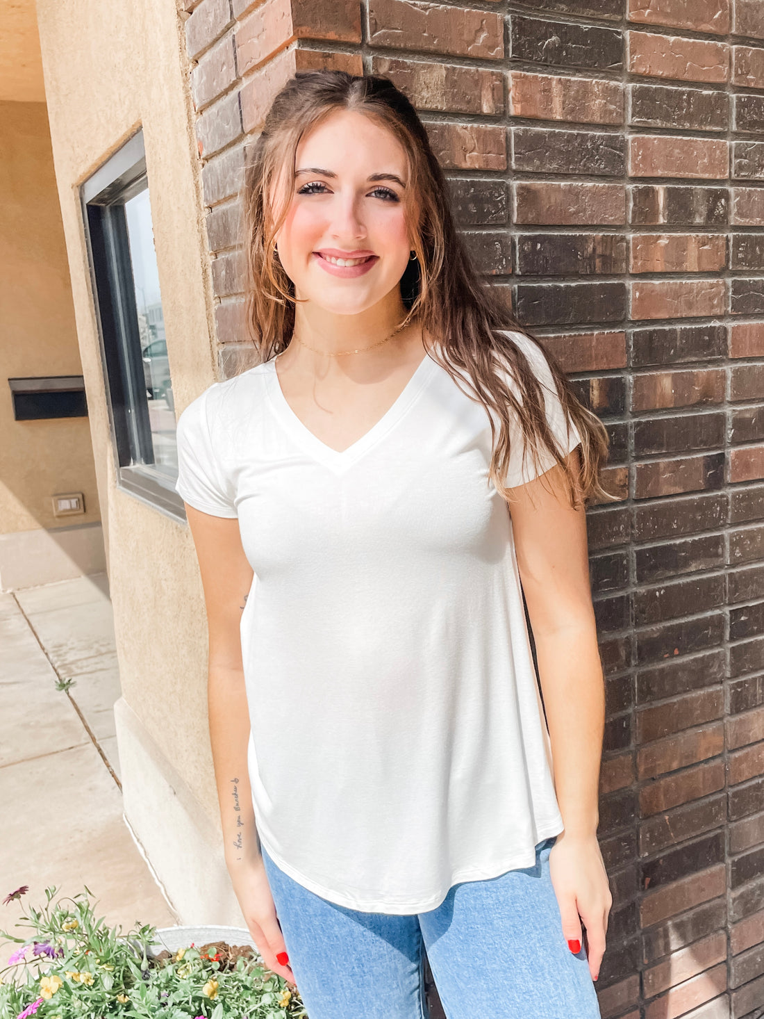 The Carly V-Neck Short Sleeve Top