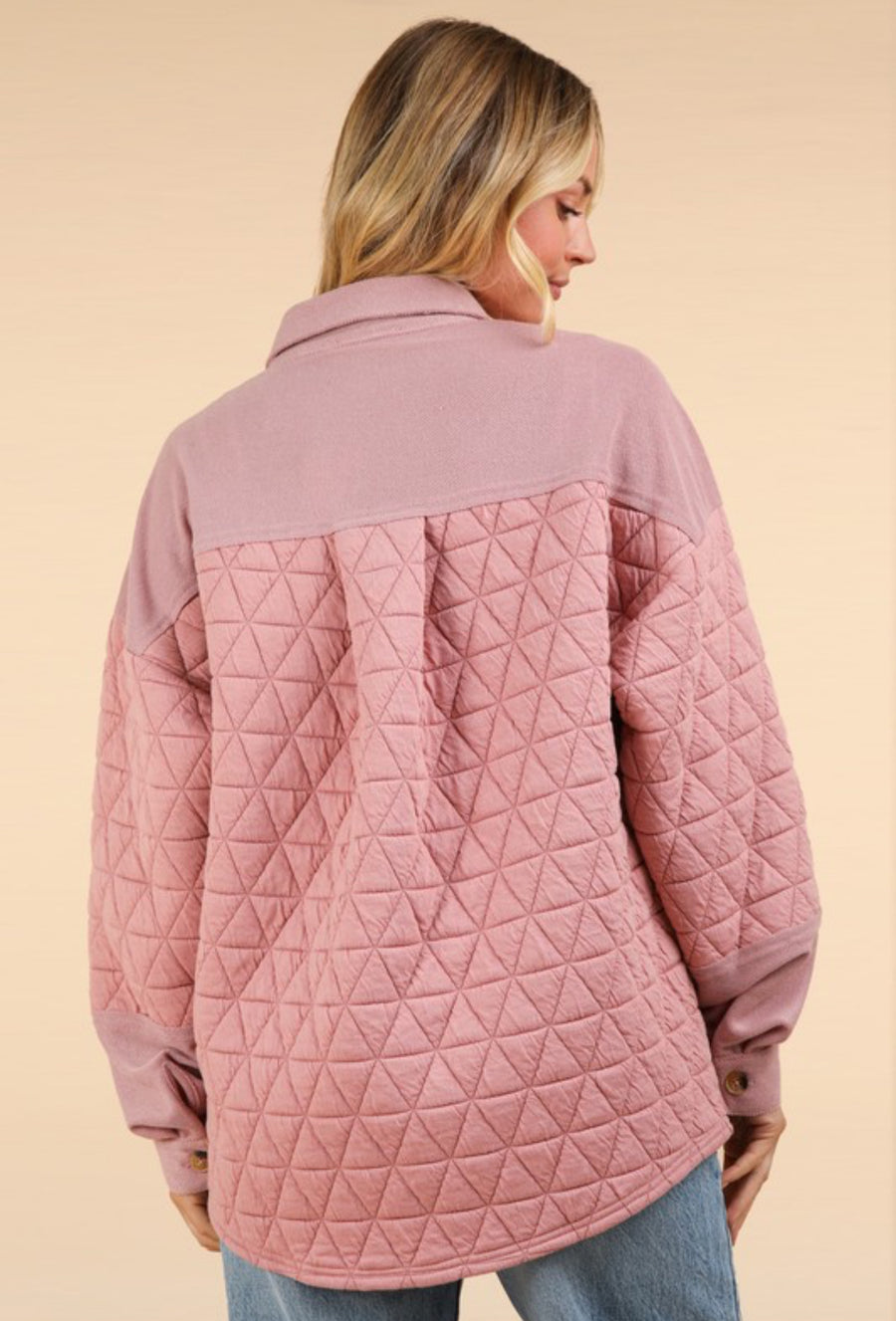 Blush Oversized Quilted Shacket