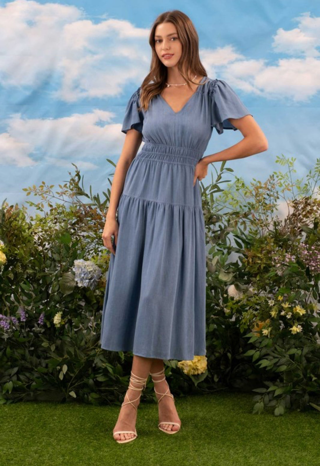 The Iris Chambray Midi Dress