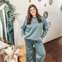 Cozy Fleece Ash Jade  Bottoms