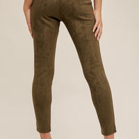 The Callie Olive Suede Leggings