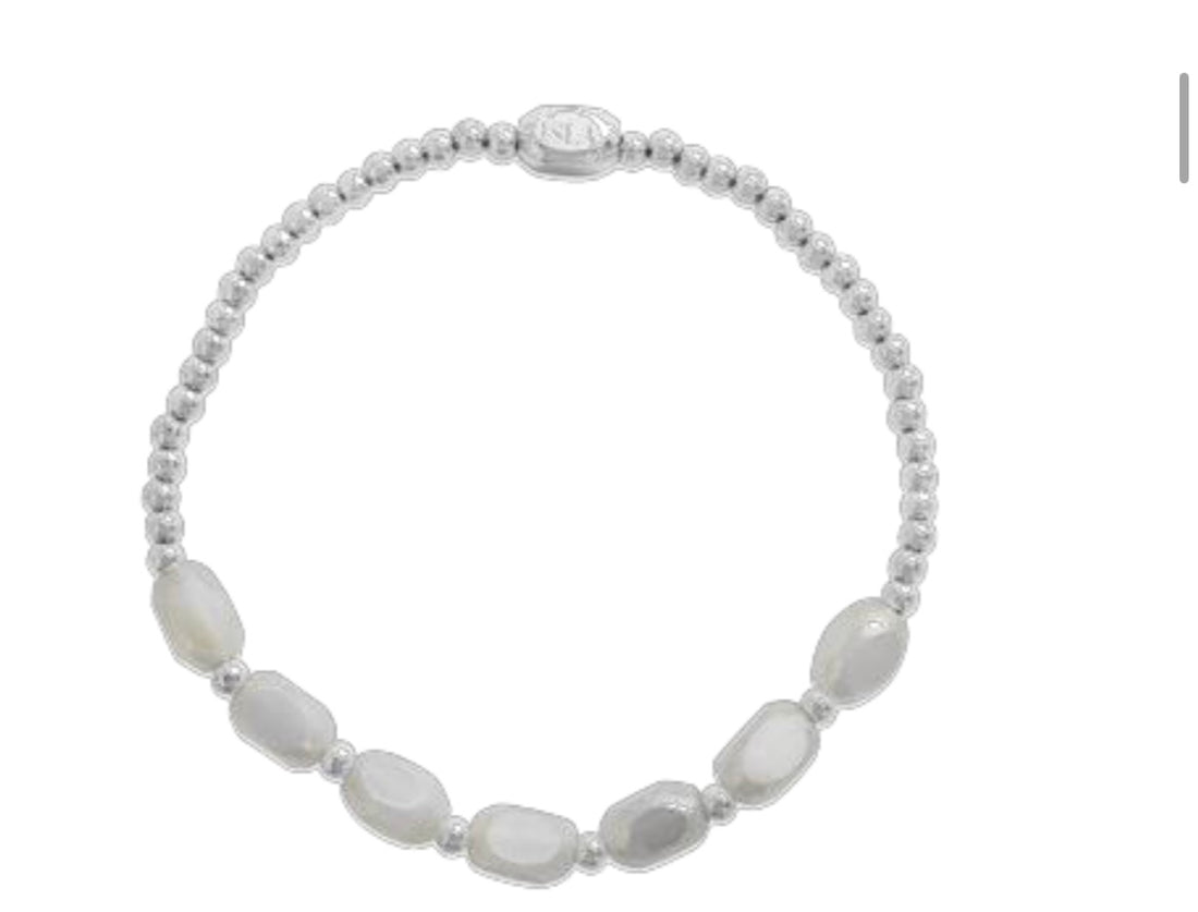 ISLA Meet me Halfway White Cap Stretch Bracelet