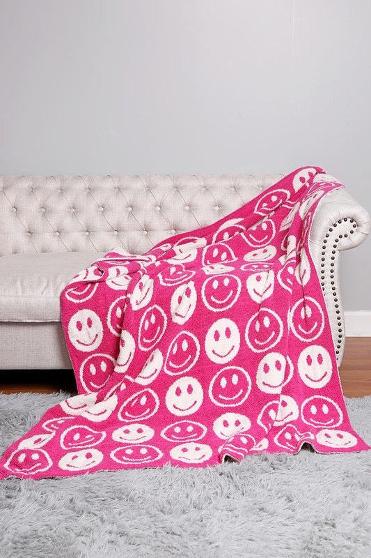 Reversible PINK Smile Blanket