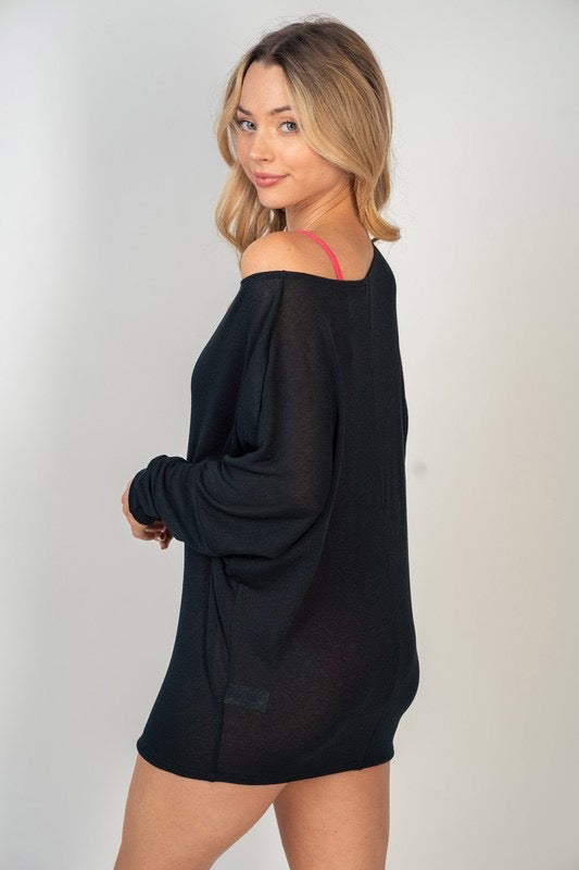 PLUS Black Dolman Top