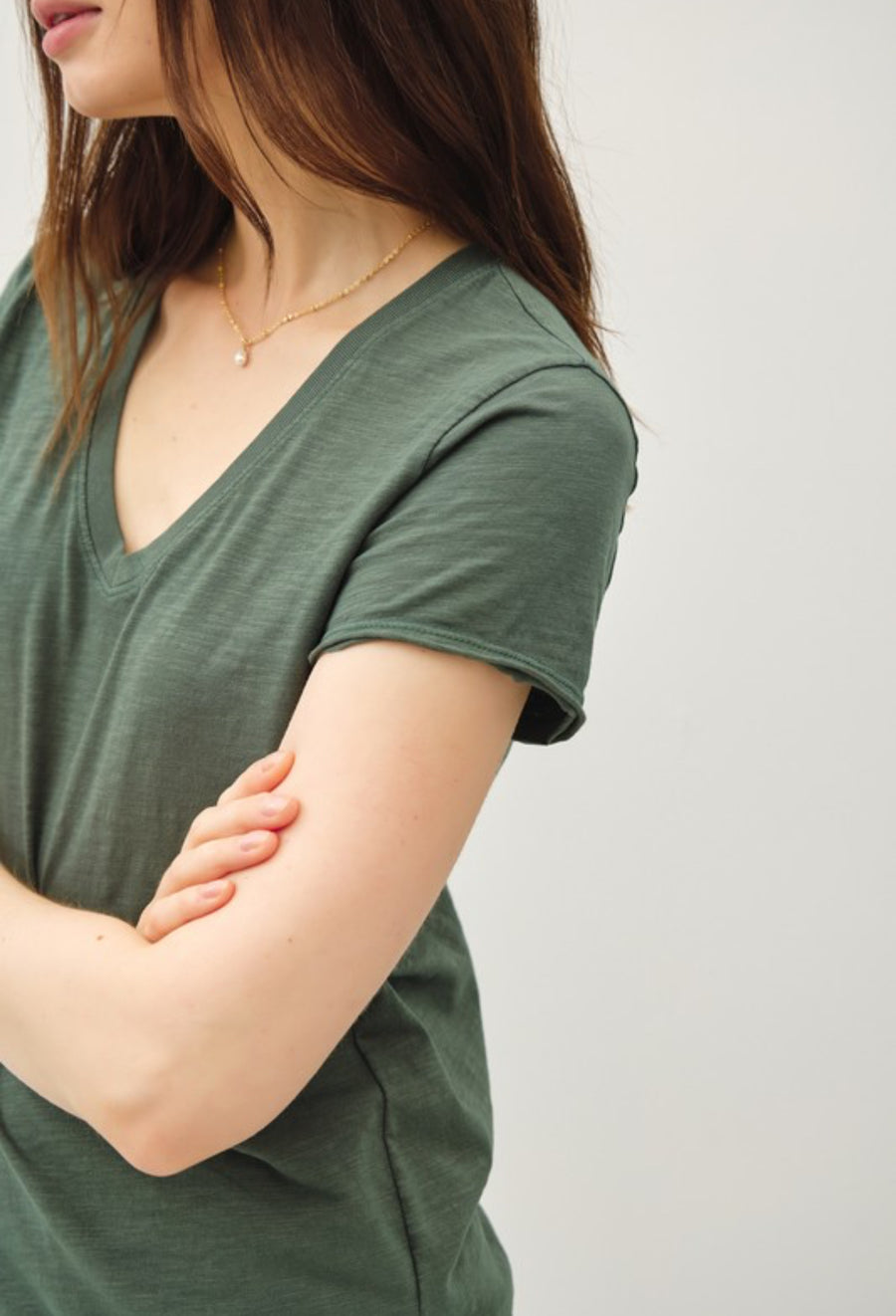 The Ivy V Neck Basic Tee