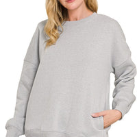 DOORBUSTER Cozy H Grey Crewneck with Pockets