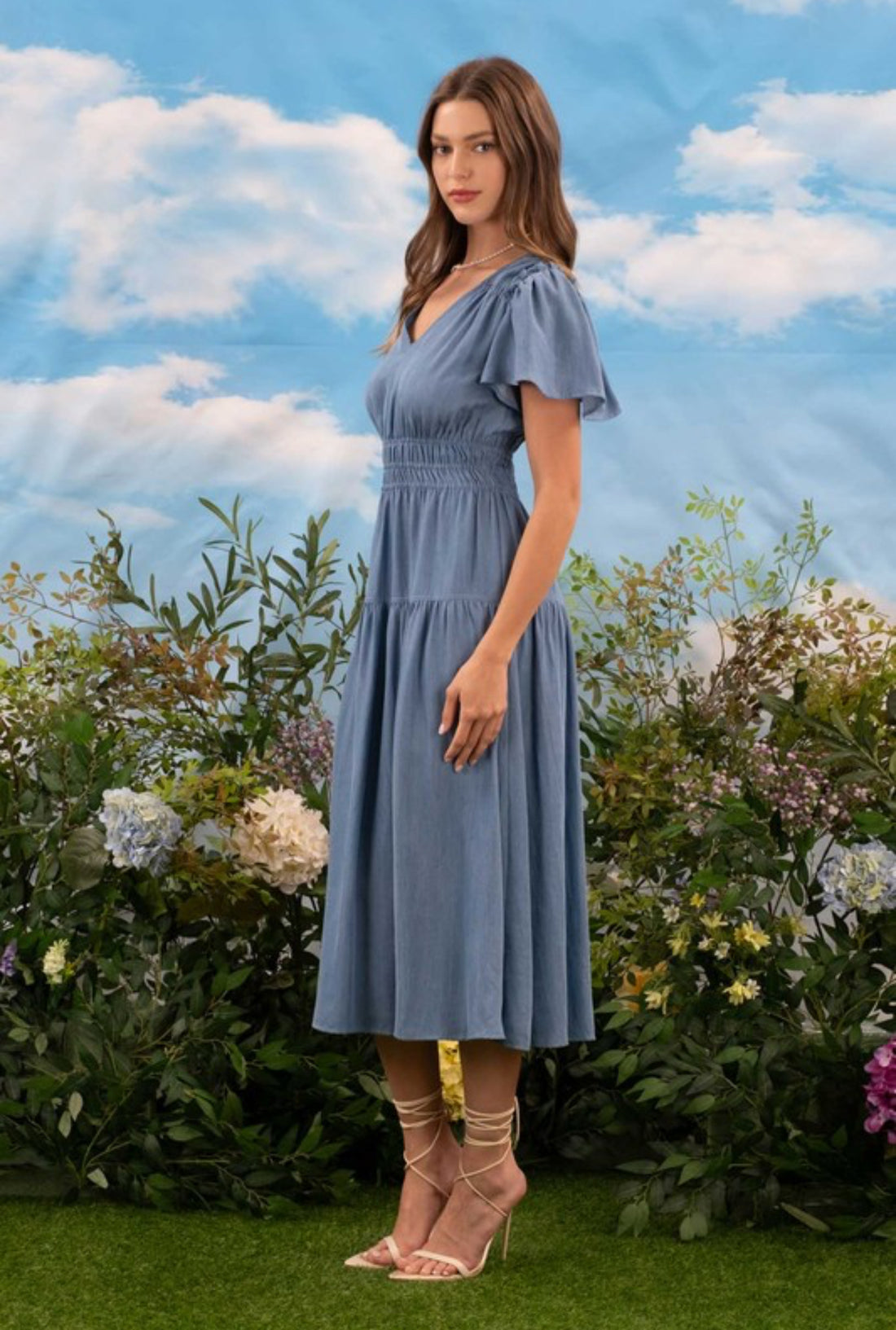 The Iris Chambray Midi Dress