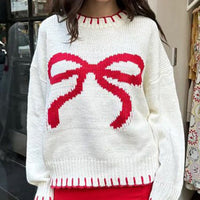 The Grace Red Bow Sweater