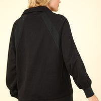 The Anna Black Quarter Zip Crewneck