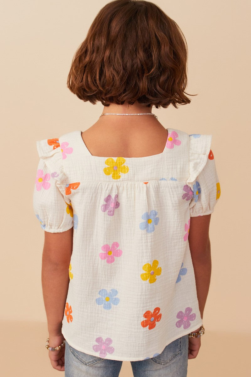 KIDS The Paige Floral Ivory Tee