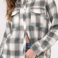Law Of Attraction Green Plaid Top