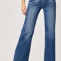 Risen Dark Wash High Rise Wide Leg Jeans