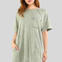 The Sage Basic Pocket T-Shirt Dress