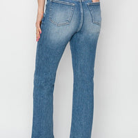 Risen High Rise Straight Leg Jeans