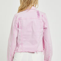 Risen Stretchy Acid Wash Pink Jacket