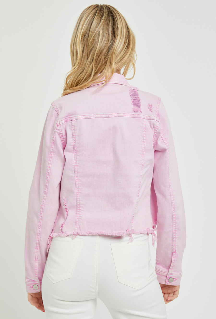 Risen Stretchy Acid Wash Pink Jacket