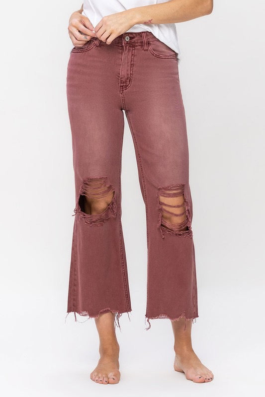 Vervet Russet Brown 90’s Vintage Crop Flare Jeans