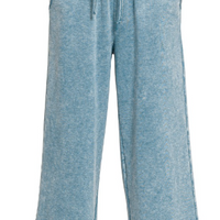 Blue Grey acid wash wide leg sweatpants loungewear
