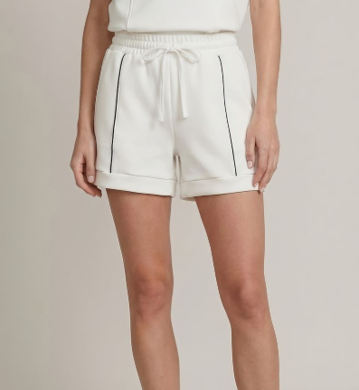 Buttery Soft detail Shorts in ivory