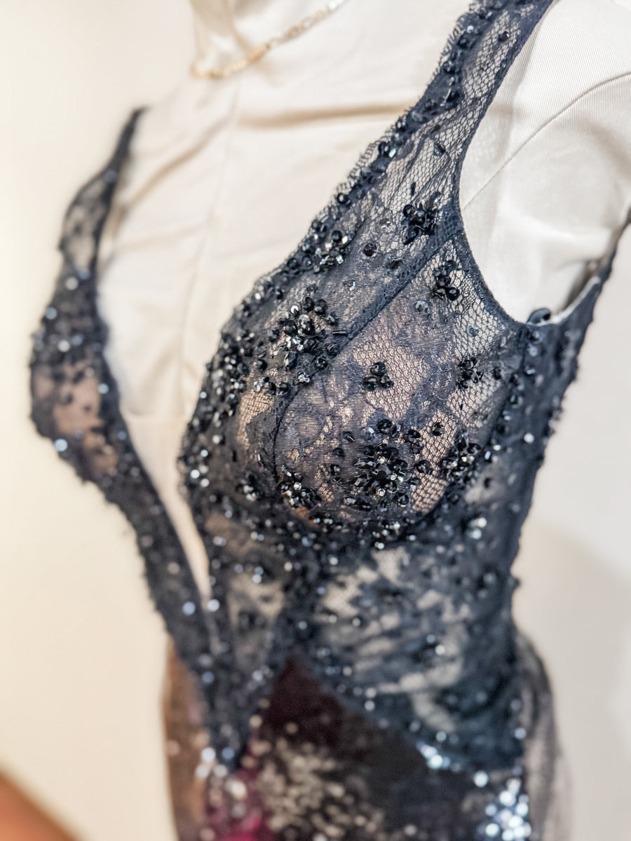 2 Black/Sequin Morilee Very Good