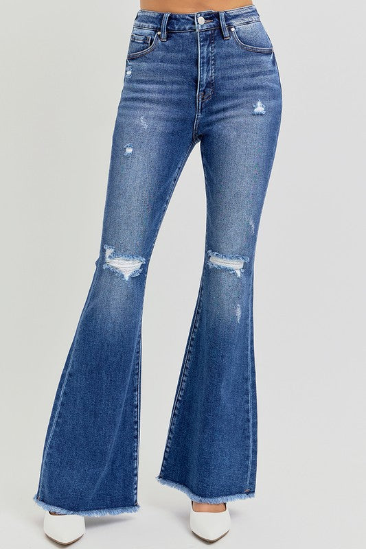 Risen High Rise Flare Denim