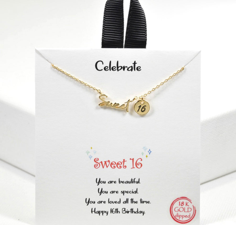 Sweet 16 Gold Necklace