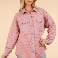 Blush Oversized Quilted Shacket