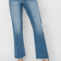 Risen High Rise Straight Leg Jeans