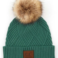 CC Criss Cross Suede Patch Beanie