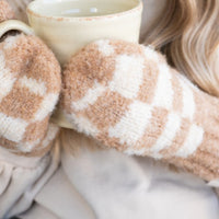 Checkered Soft Mittens