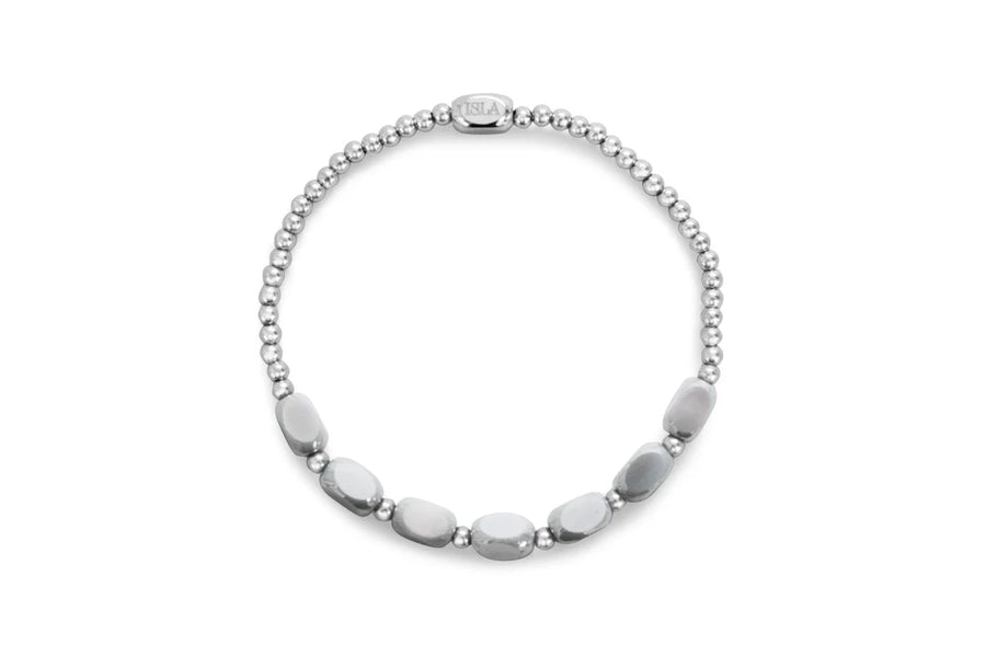 Isla Glacier Grey  Stretchy Bracelet