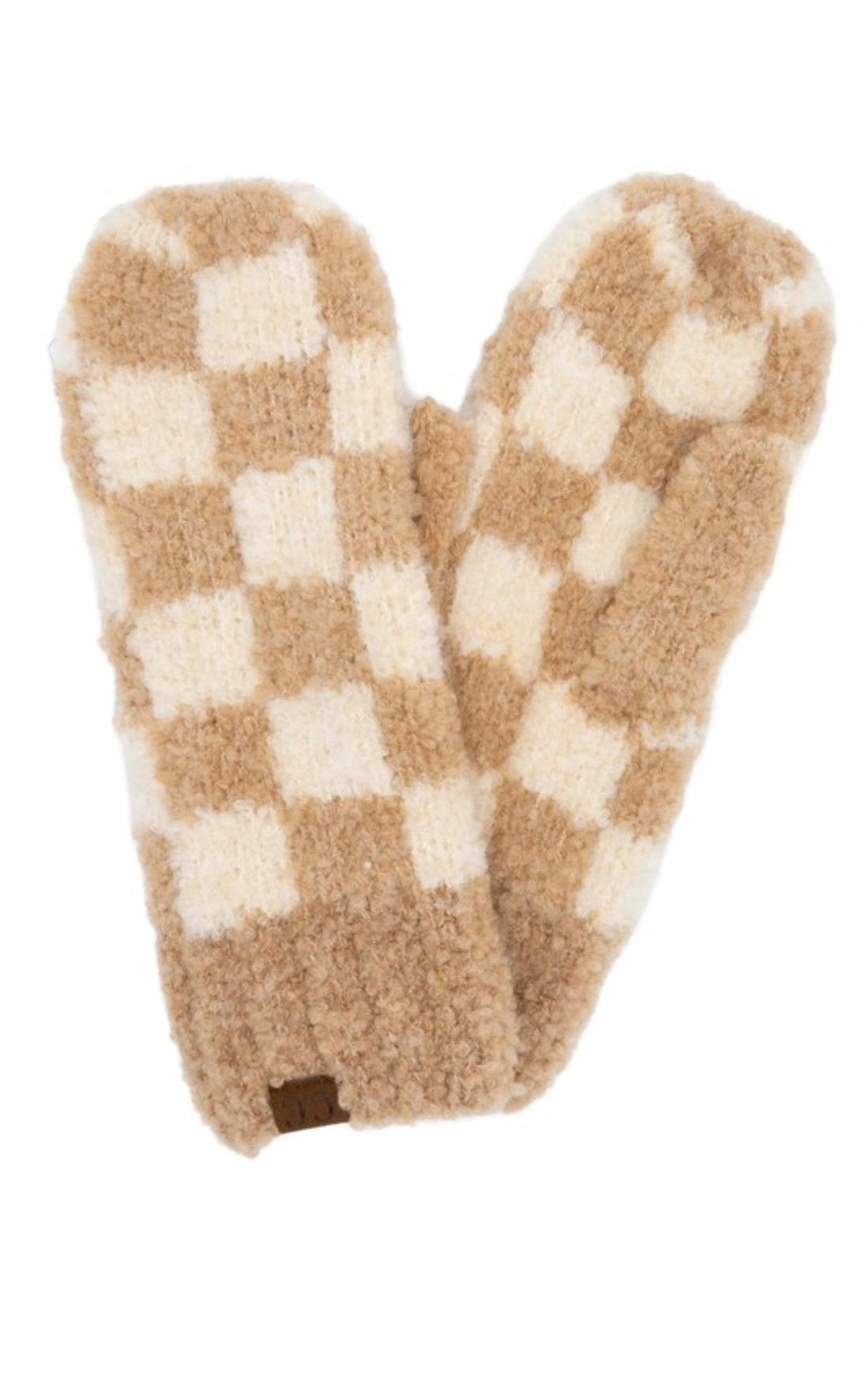 Checkered Soft Mittens