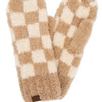 Checkered Soft Mittens