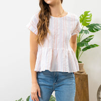 The Jennie Back Button Striped Top