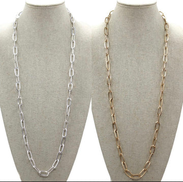 Long Paperclip Necklace