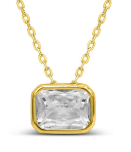 Clear birthstone sideways slider necklace
