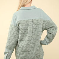 Sage Oversized Quilted Shacket