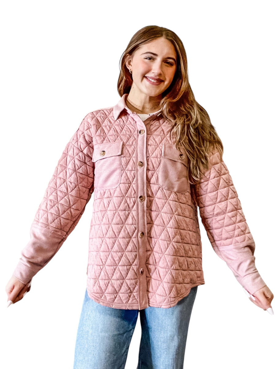 Blush Oversized Quilted Shacket