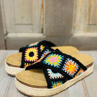 The Hamachi Black Crochet Sandals